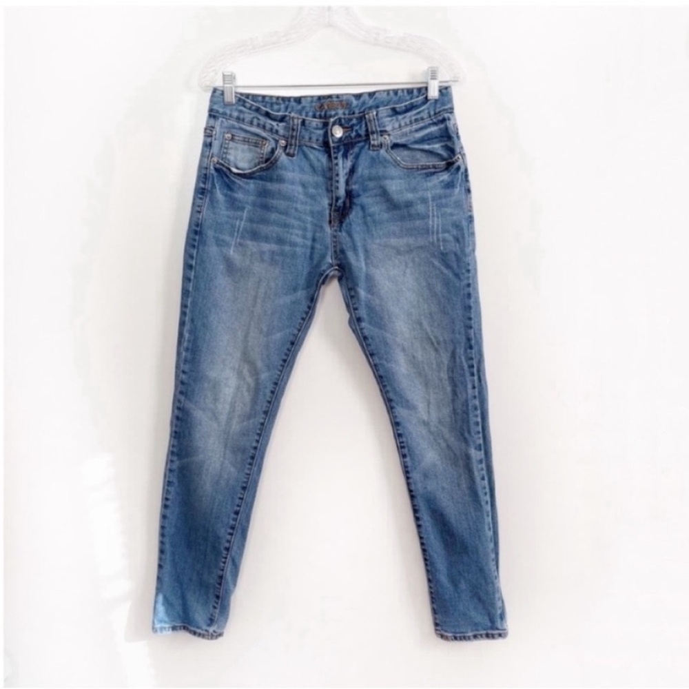 Carbon Skinny Flex men's jeans blue denim skinny leg fading